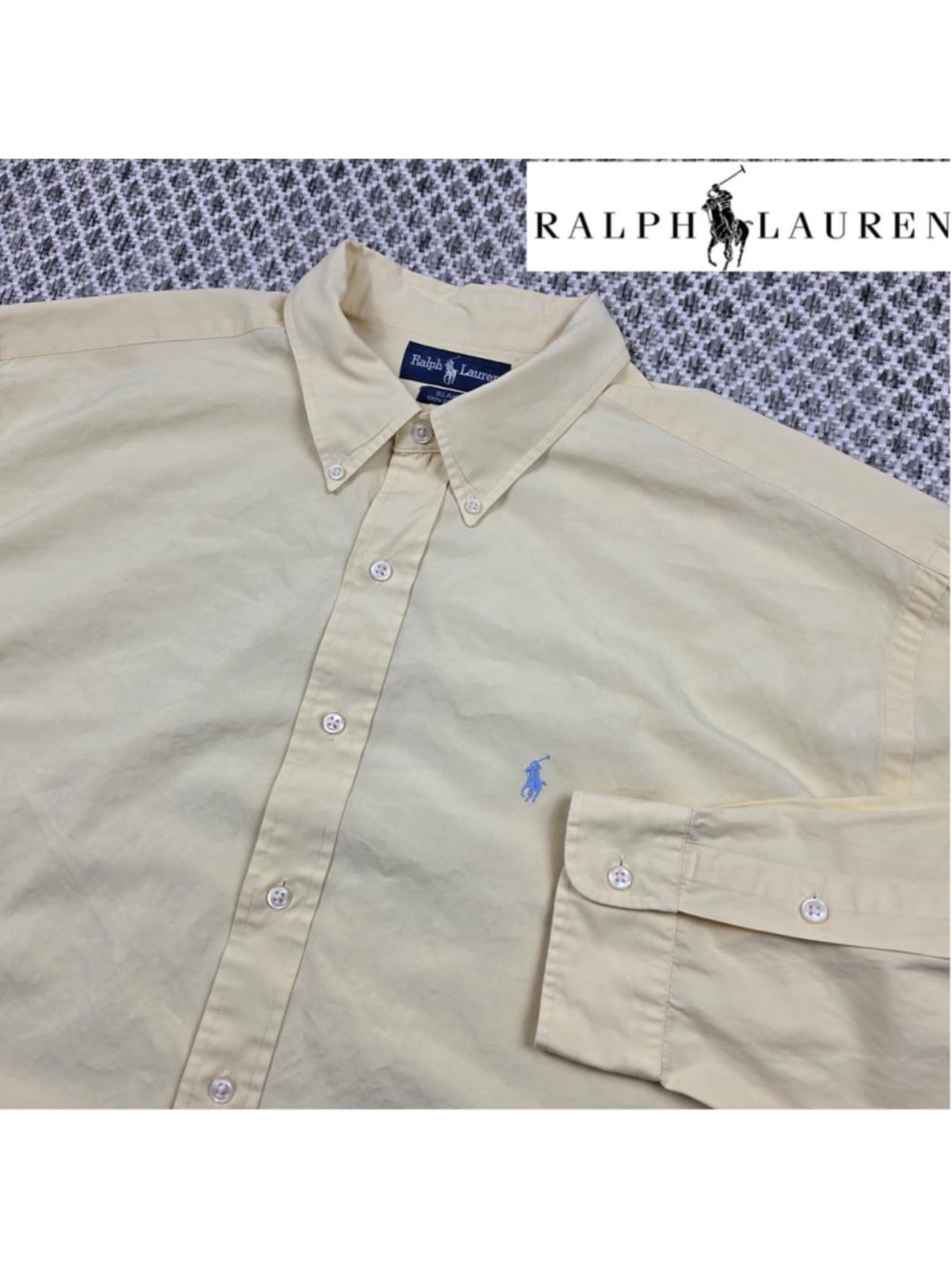 Ralph Lauren Blake Yellow Button Down Oxford Shirt Men’s XXL Blue Pony Cotton
